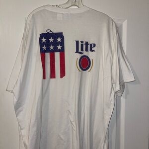 Port and Company White Tee with Flag and Logo